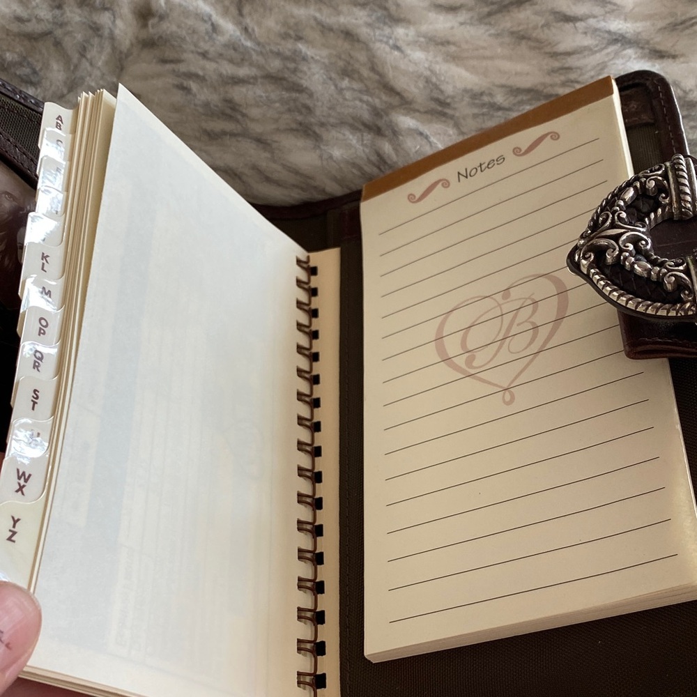 Brighton Brown Crocodile Embossed business organizer/Wallet with Silver Buckle - Picture 9 of 15
